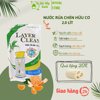 Nước rửa chén hữu cơ Layer Clean quả quýt, túi 2L