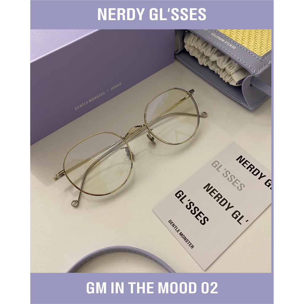 Gọng kin nam nữ vuông đẹp, cao cấp thời trang Hàn Quốc chống tia UV kèm combo nước,vít,khăn lau NERDY INTHEMOOD NERDY018