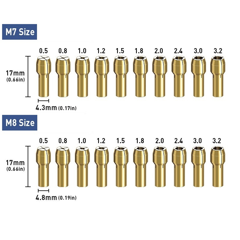 Đầu kẹp mũi khoan 0.5mm – 3.2mm trục 4.2mm / 4.8mm