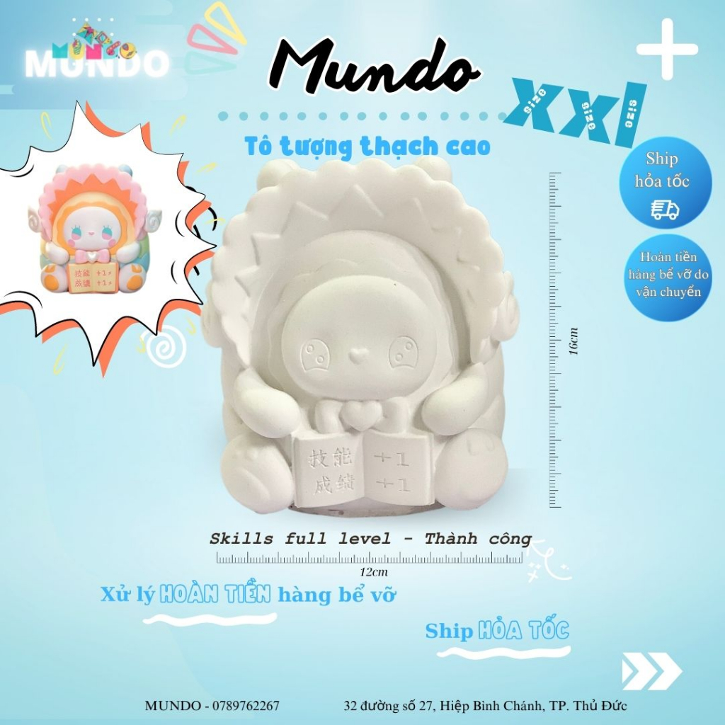 Tô Tượng Thạch Cao Trung Thu Emma Trứng May Mắn Size XXL 031 032 033, Tượng Thạch Cao MUNDO