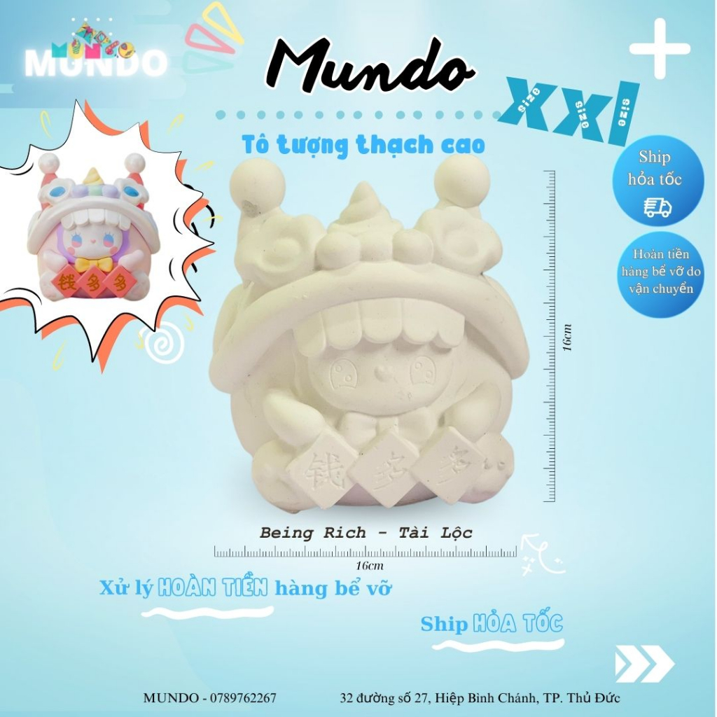 Tô Tượng Thạch Cao Trung Thu Emma Trứng May Mắn Size XXL 031 032 033, Tượng Thạch Cao MUNDO