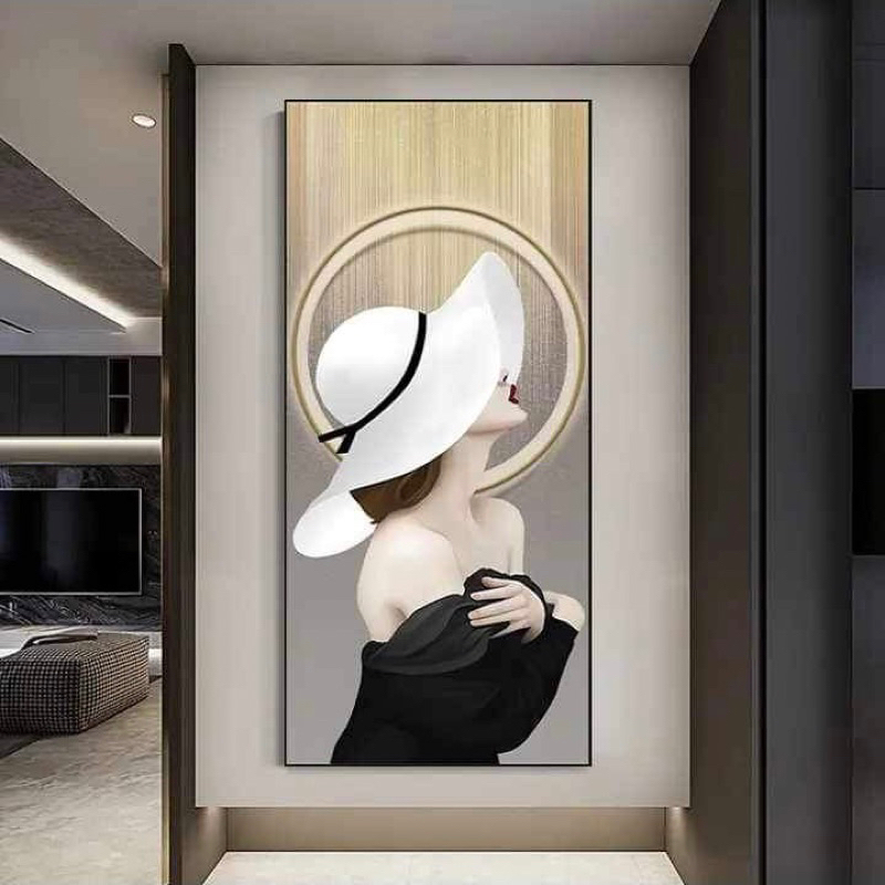 Tranh dán tường 3D cá và núi trang trí nhà cửa