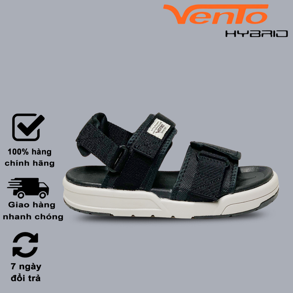 Sandal Vento Chính Hãng Cho Nam Nữ Quai Ngang SD10033 Đen
