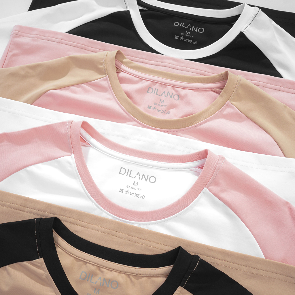 Áo phông unisex nam nữ, áo thun raglan DILANO vải cotton cao cấp - AT23