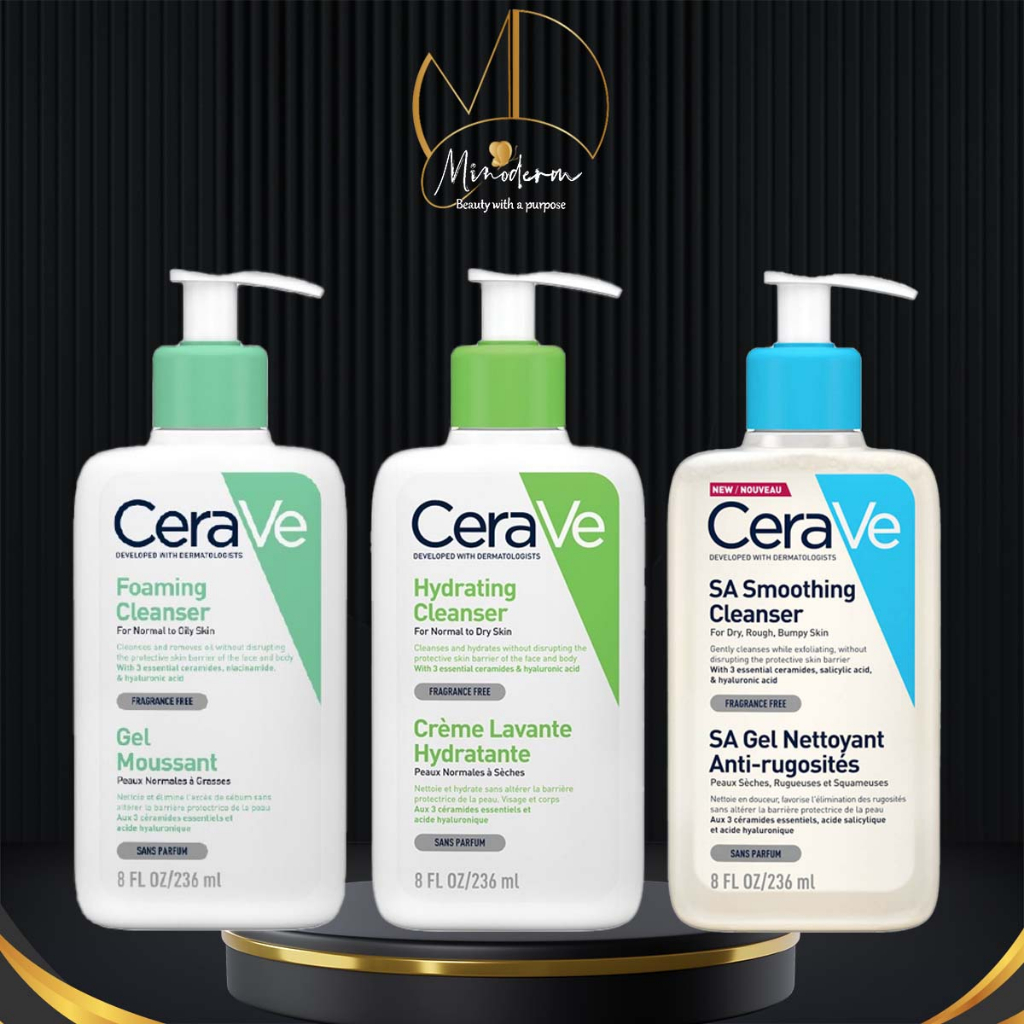 Sữa rửa mặt Cerave Foaming Cleanser, CeraVe Hydrating Cleanser, SA Cleanser cho mọi loại da 88ml, 236ml, 473ml