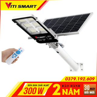 Đèn led năng lượng mặt trời 300w chính hãng viti smart, đèn đường phố khuôn viên lớn, bảo hành 2 năm