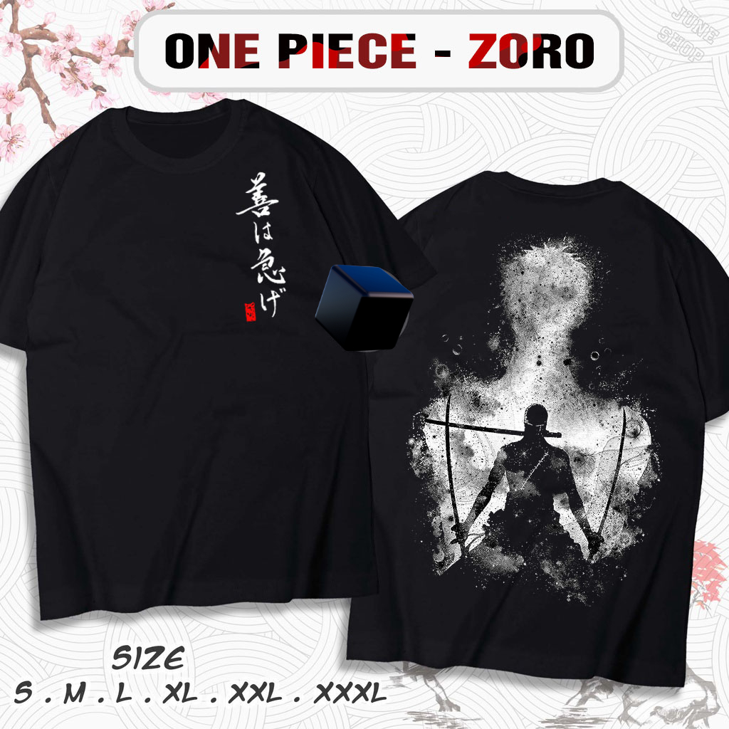 Áo thun One Piece, Áo Anime in hình Roronoa Zoro mẫu mới siêu đẹp, hình in sắc nét chất cotton co dãn