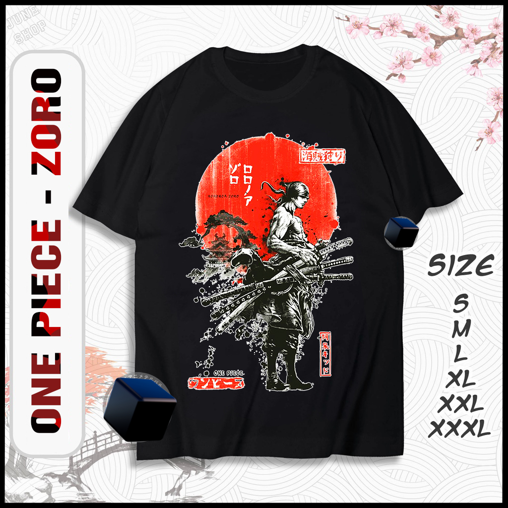 Áo thun One Piece, Áo Anime in hình Roronoa Zoro mẫu mới siêu đẹp, hình in sắc nét chất cotton co dãn