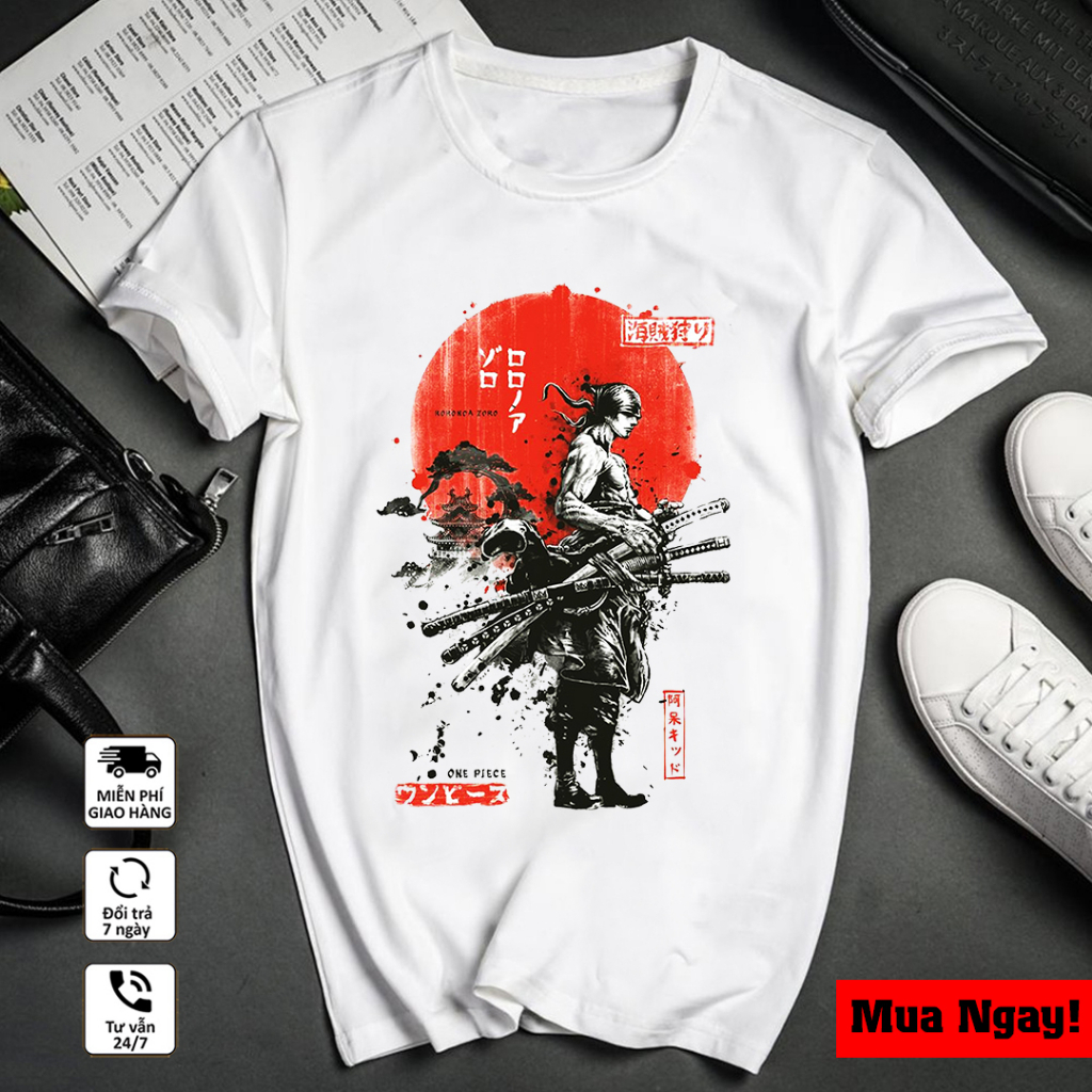 Áo thun One Piece, Áo Anime in hình Roronoa Zoro mẫu mới siêu đẹp, hình in sắc nét chất cotton co dãn