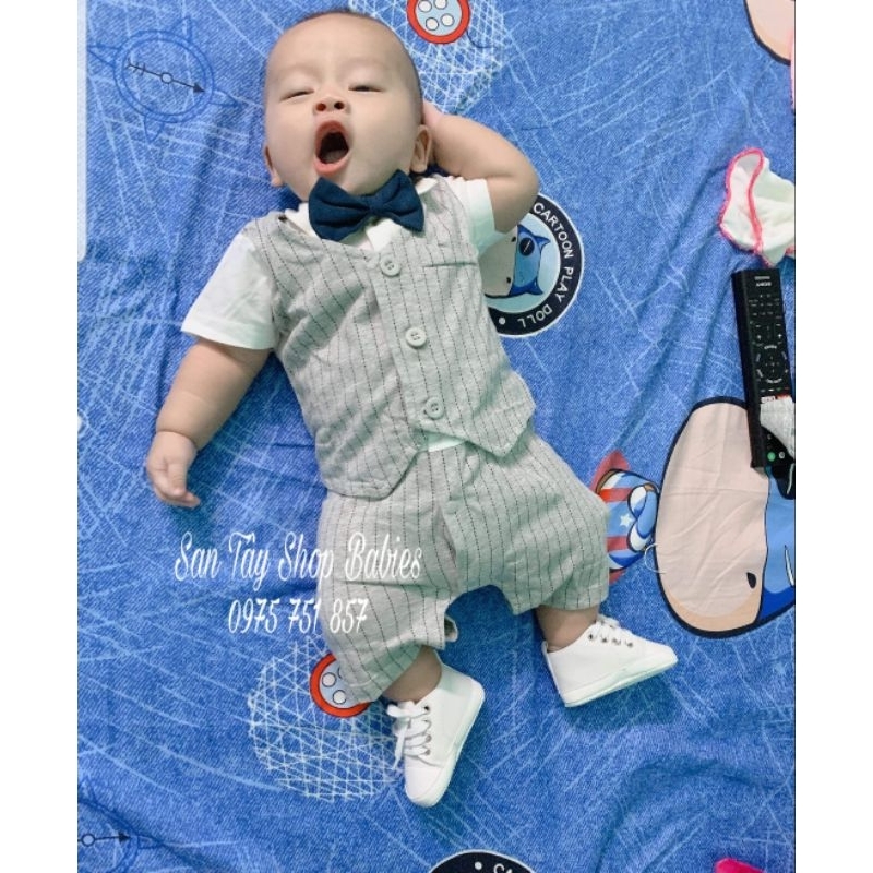 Body vest kèm nơ xinh cho bé