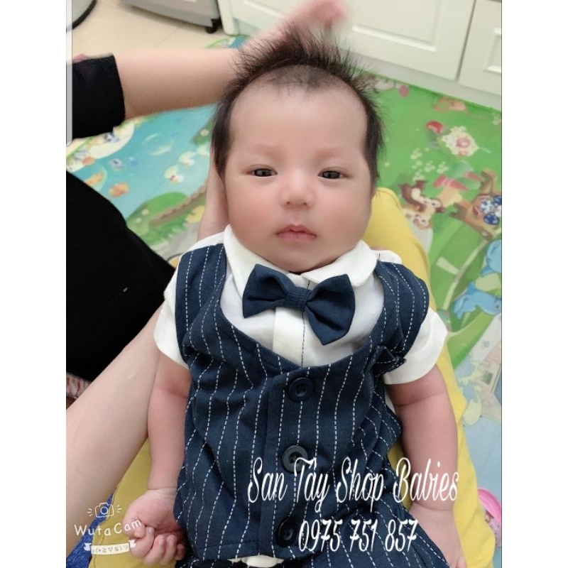 Body vest kèm nơ xinh cho bé