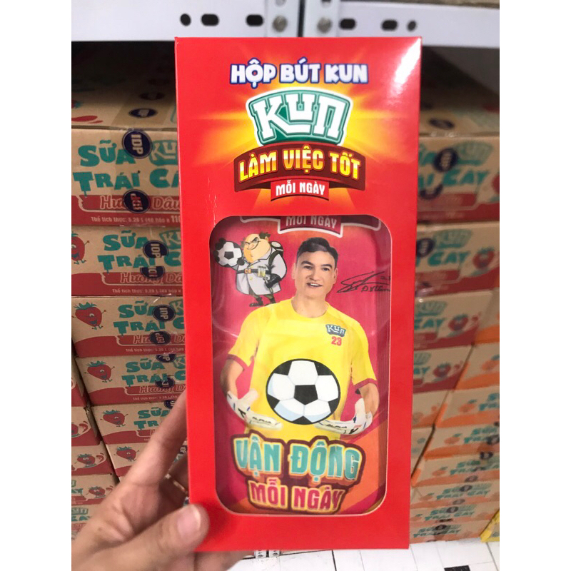 Hộp bút Kun bọc vải hình 3D quà tặng sữa kun