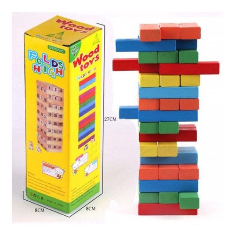 Bộ rút gỗ 51 thanh tặng kèm 01 viên xúc xắc, đồ chơi rút gỗ kích thích trí não cho trẻ