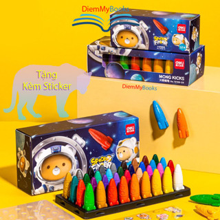  Tặng Sticker - Bút Sáp Màu Hữu Cơ Deli 12 24 36 Màu Cho Bé Tập Vẽ Tô Tranh Deli Không Bẩn Tay An Toàn Khi Sử Dụng 72109 