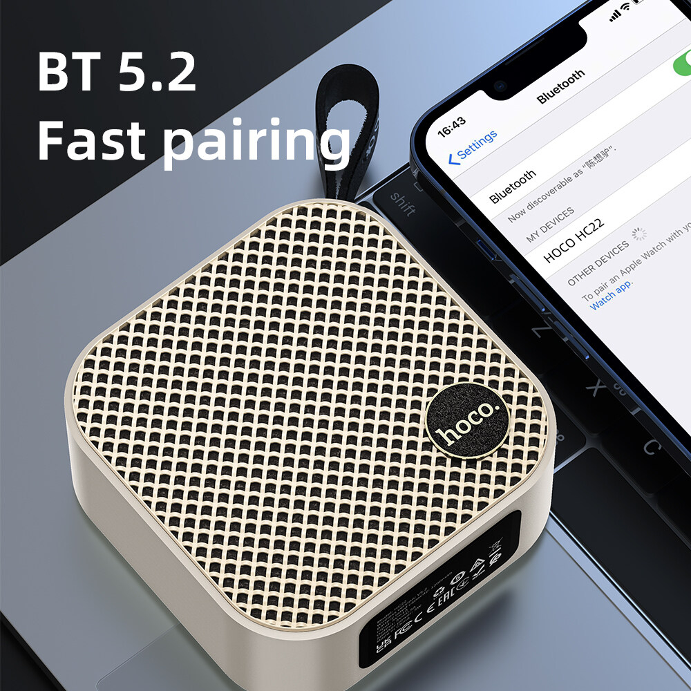 Loa Bluetooth Hoco HC22 Âm Thanh Vòm Siêu Trầm Hỗ Trợ Khe Cắm Thẻ Nhớ, 4h Nghe Nhạc Stereo Hàng Chính Hãng