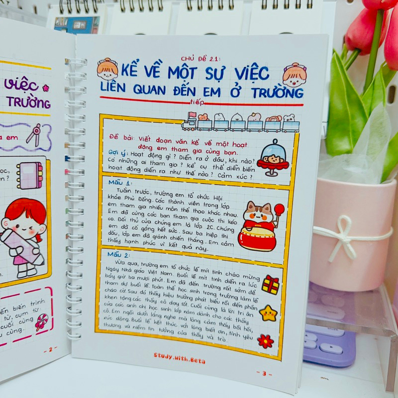 Sổ lò xo takenote tập làm văn lớp 2-3 các bài văn mẫu