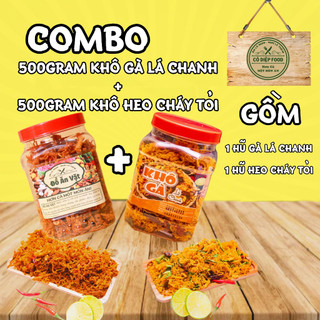 Combo 500gram khô gà lá chanh / bơ tỏi + 500gram khô heo