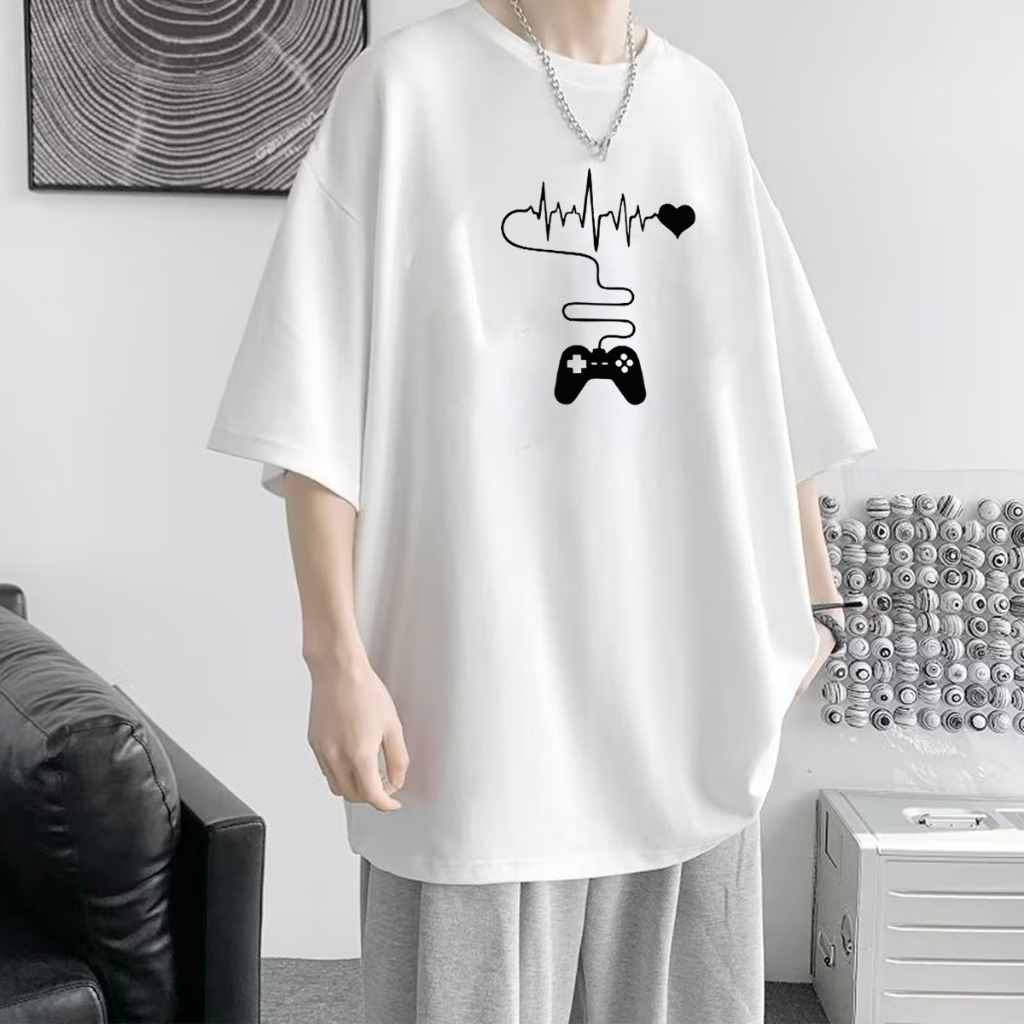 Áo thun tay lỡ form rộng tay cầm trái tim form rộng áo nam nữ uninsex