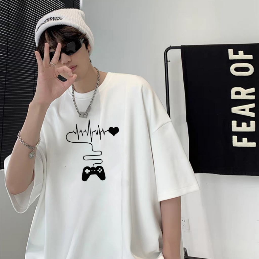 Áo thun tay lỡ form rộng tay cầm trái tim form rộng áo nam nữ uninsex