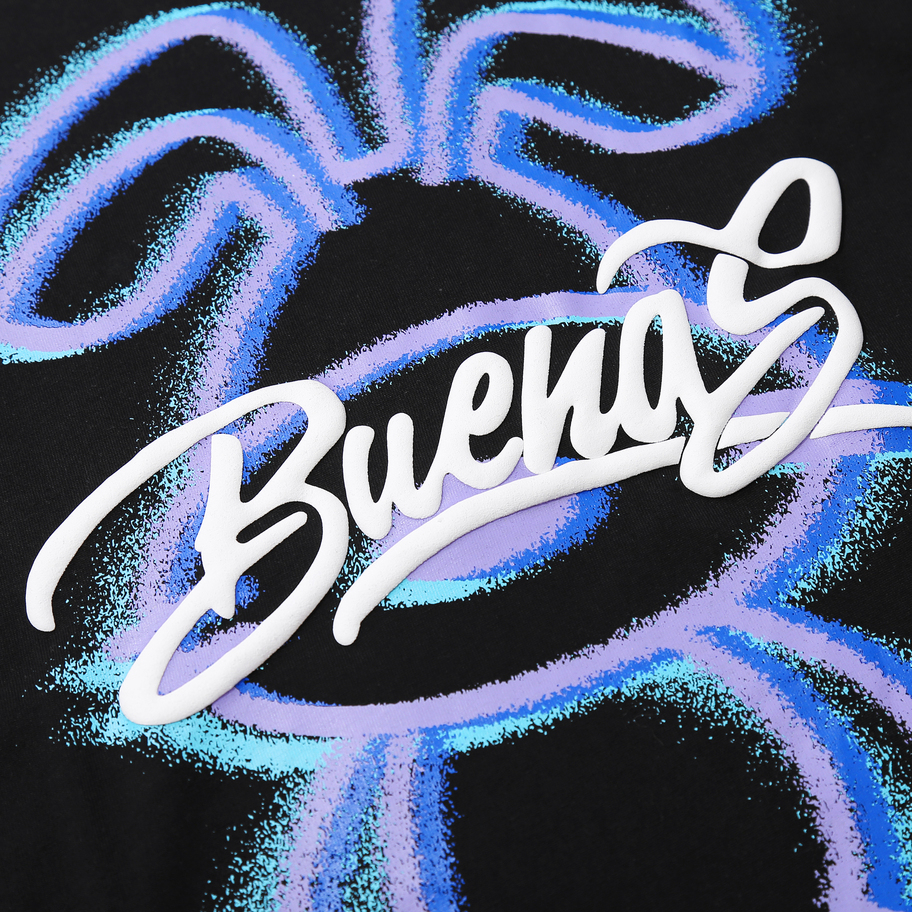 Áo thun local brand oversize unisex hình in charm chữ nổi BUENAS - BRT02