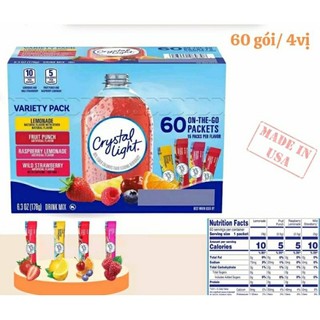 [2026] Bột pha nước trái cây crystal light mix vị
