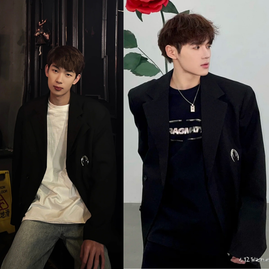 Áo Blazer Đen Đêm Vai GUF Sản Xuất Tại Quảng Châu