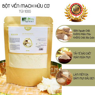 Bột yến mạch ntfarm hữu cơ 100gr