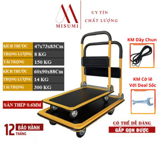 Xe Kéo Hàng gấp gọn cao cấp , Xe Đẩy Hàng nhập khẩu sàn thép siêu bền XKT04