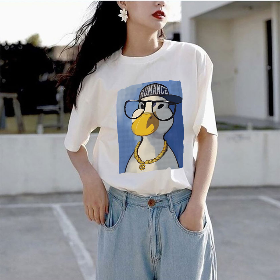 Áo Thun Unisex In Hình Vịt Cool Dân Chơi Trẻ Trung Cá Tínhchất Vải Mềm Mịn Co Giãn Thoáng Mát Không Xù
