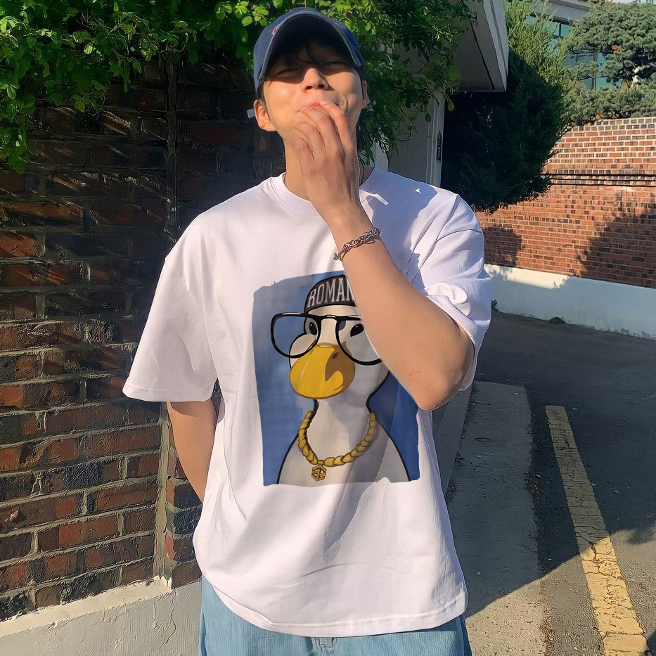 Áo Thun Unisex In Hình Vịt Cool Dân Chơi Trẻ Trung Cá Tínhchất Vải Mềm Mịn Co Giãn Thoáng Mát Không Xù