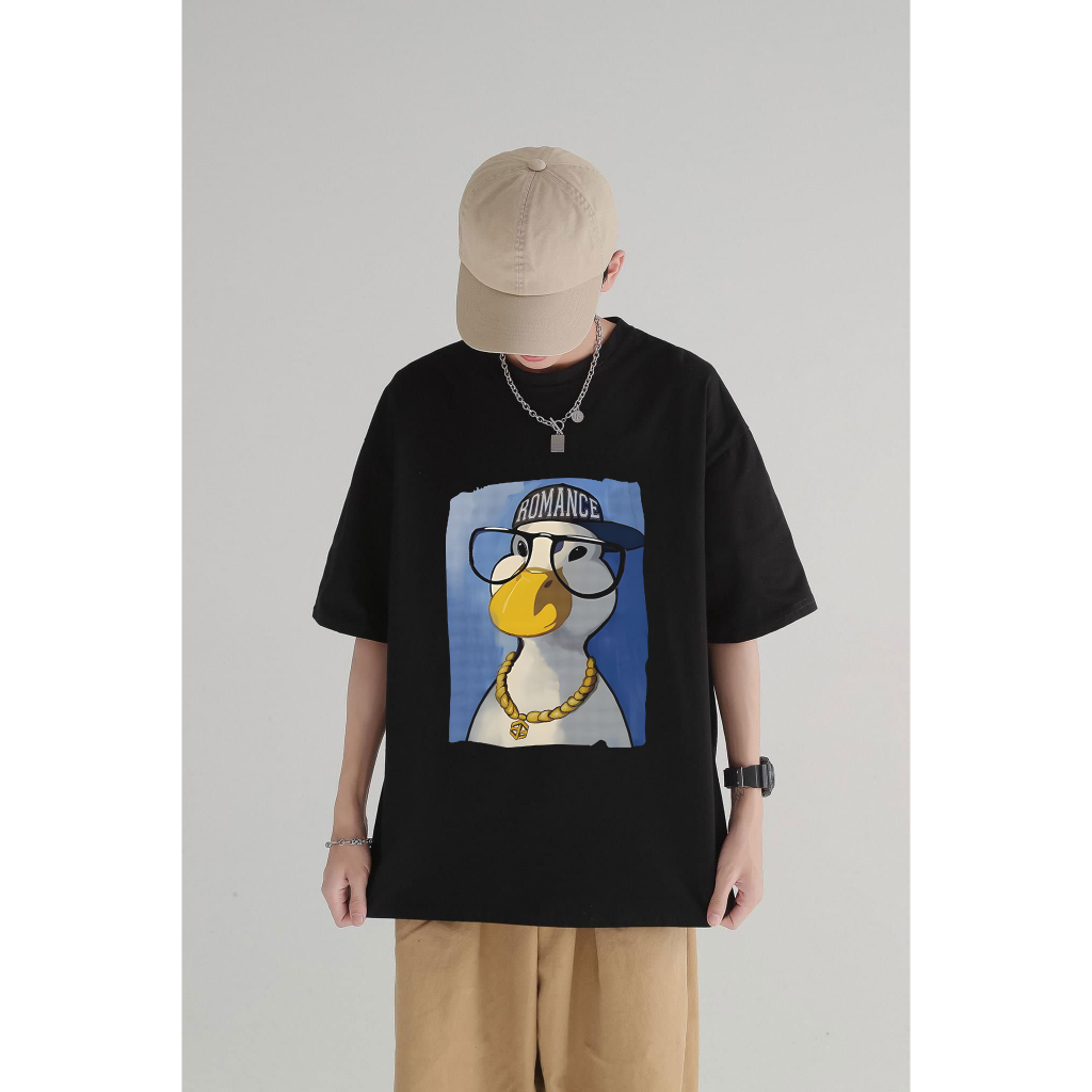 Áo Thun Unisex In Hình Vịt Cool Dân Chơi Trẻ Trung Cá Tínhchất Vải Mềm Mịn Co Giãn Thoáng Mát Không Xù