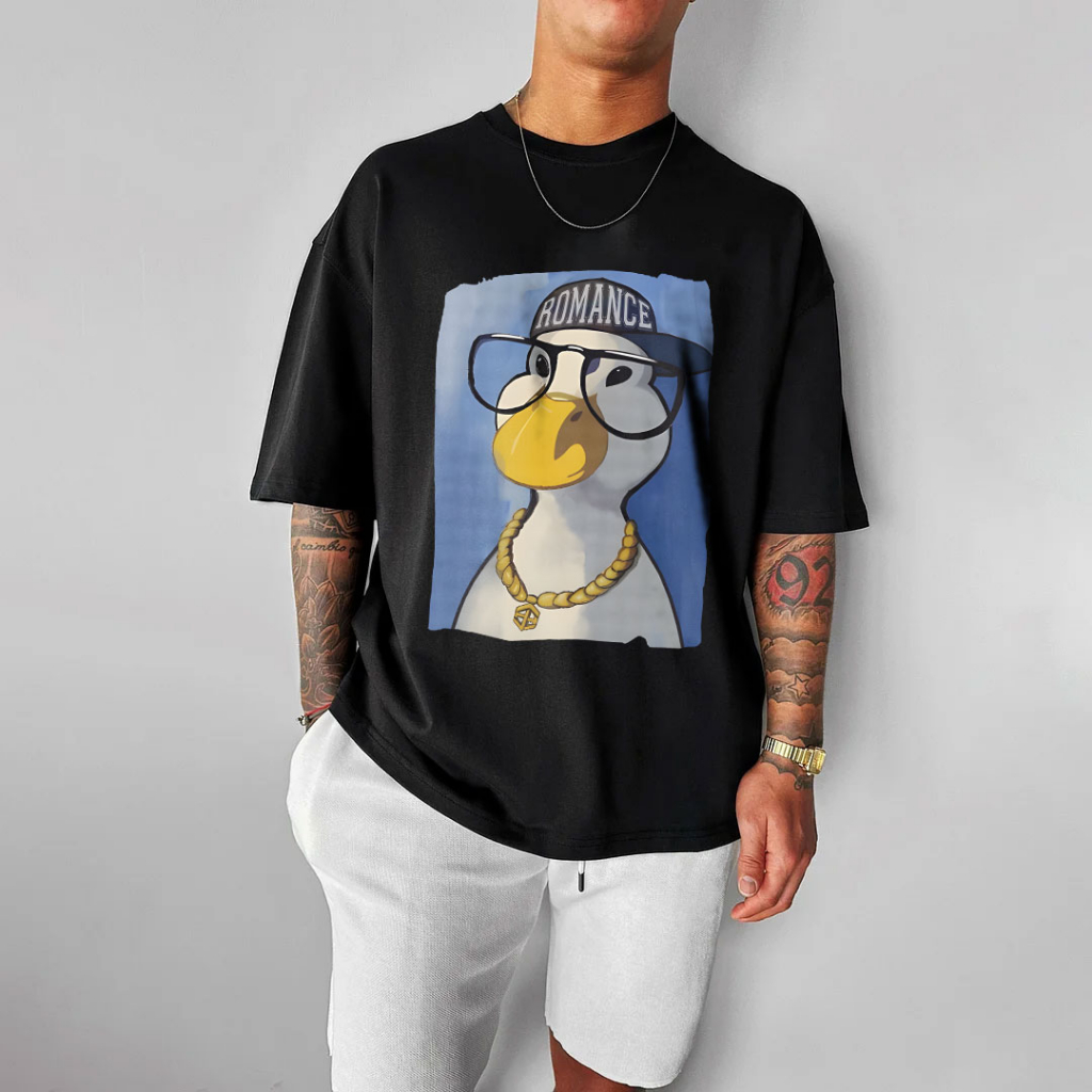 Áo Thun Unisex In Hình Vịt Cool Dân Chơi Trẻ Trung Cá Tínhchất Vải Mềm Mịn Co Giãn Thoáng Mát Không Xù