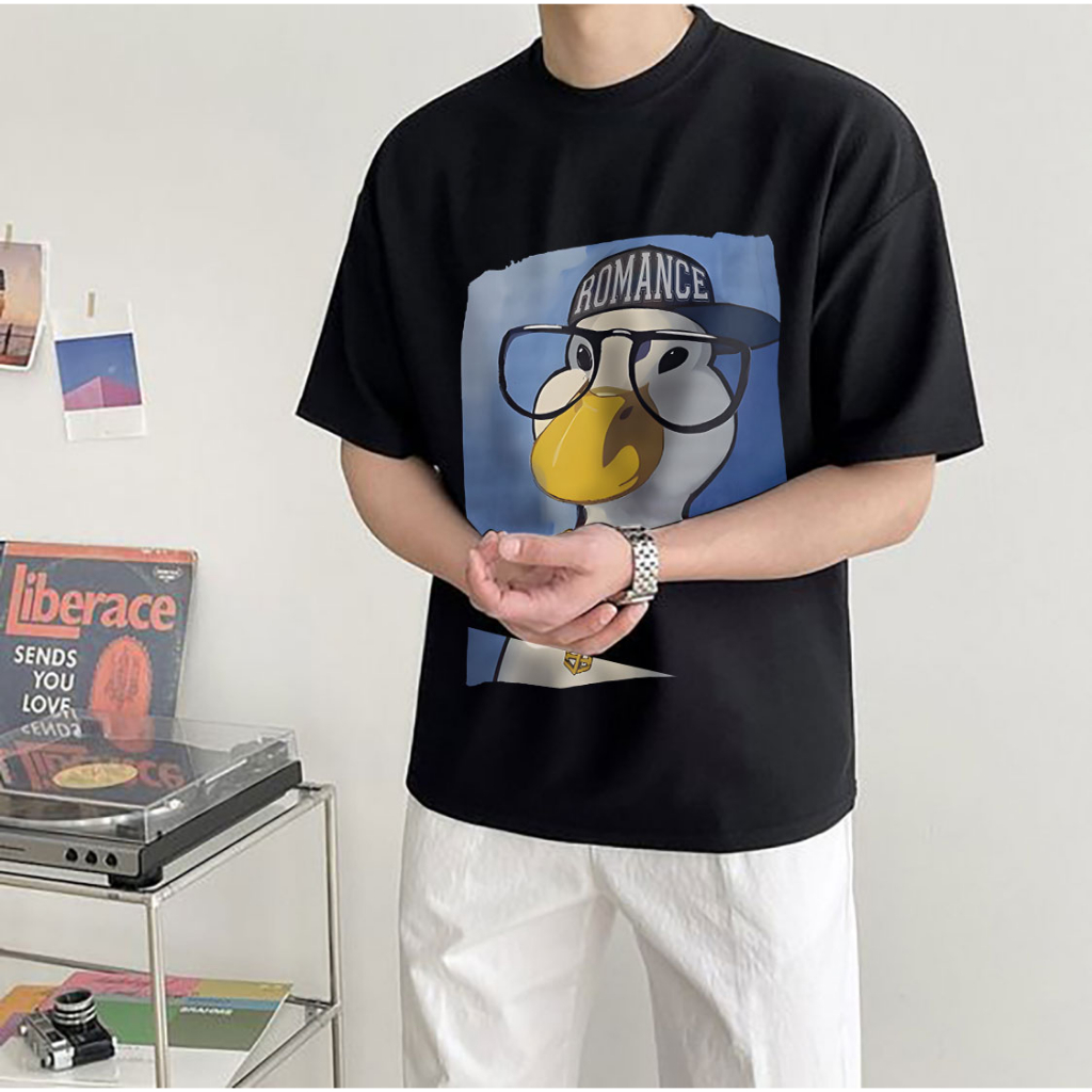 Áo Thun Unisex In Hình Vịt Cool Dân Chơi Trẻ Trung Cá Tínhchất Vải Mềm Mịn Co Giãn Thoáng Mát Không Xù
