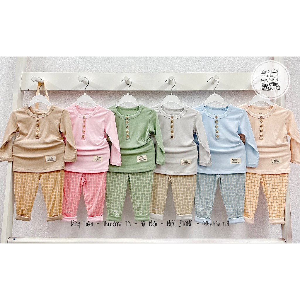 HRNEE Bộ dài tay Modal oganic mềm mại cho bé trai bé gái