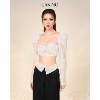 Áo trắng td bồng croptop nơ