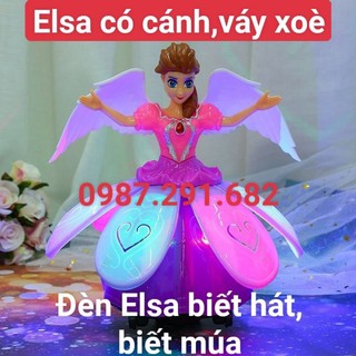 Sỉ đồ chơi trung thu, lồng đền Elsa xòe váy, có cánh, biết hát biết múa, lồng đèn công chúa cho bé gái