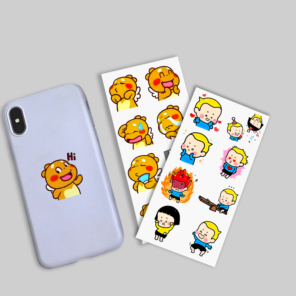 Bộ nhãn dán nổi khối chống thấm nước siêu cute decal dán tem dán mọi chất liệu dán mũ bảo hiểm dán điện thoại dán laptop
