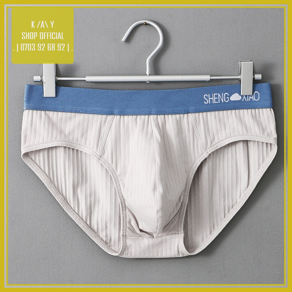 Quần lót nam tam giác SHENG XIAO thun cotton vân sọc - Quần sịp nam co dãn 4 chiều
