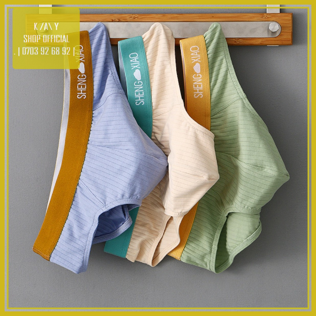 Quần lót nam tam giác SHENG XIAO thun cotton vân sọc - Quần sịp nam co dãn 4 chiều