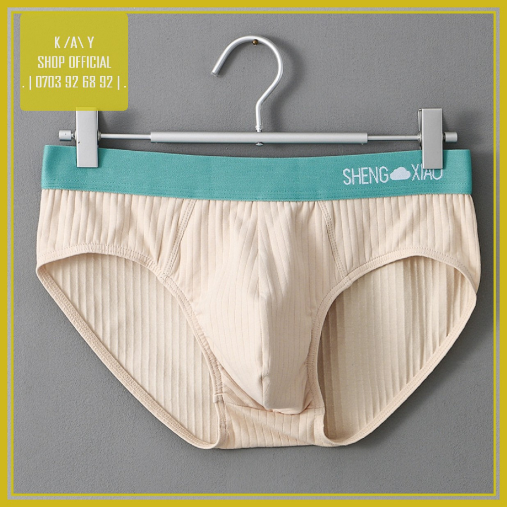 Quần lót nam tam giác SHENG XIAO thun cotton vân sọc - Quần sịp nam co dãn 4 chiều