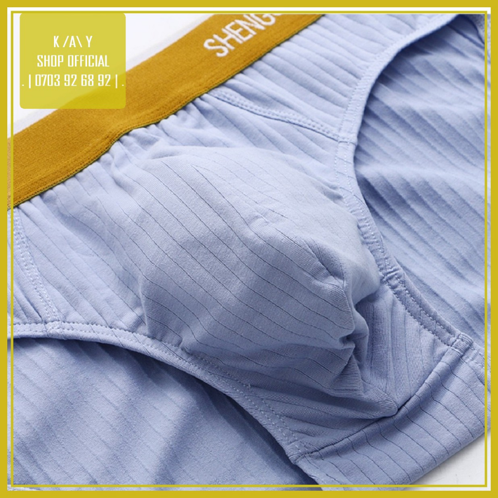 Quần lót nam tam giác SHENG XIAO thun cotton vân sọc - Quần sịp nam co dãn 4 chiều