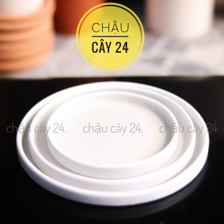 Dĩa lót men sứ đường kính từ 12 - 17 cm, đĩa lót chậu cây trồng sen đá, tiểu cảnh terrarium
