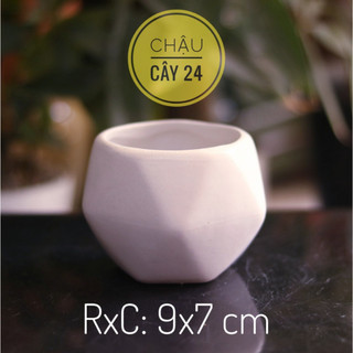 Chậu sứ mini trồng sen đá, xương rồng, cây cảnh để bàn, bonsai hình đa giác