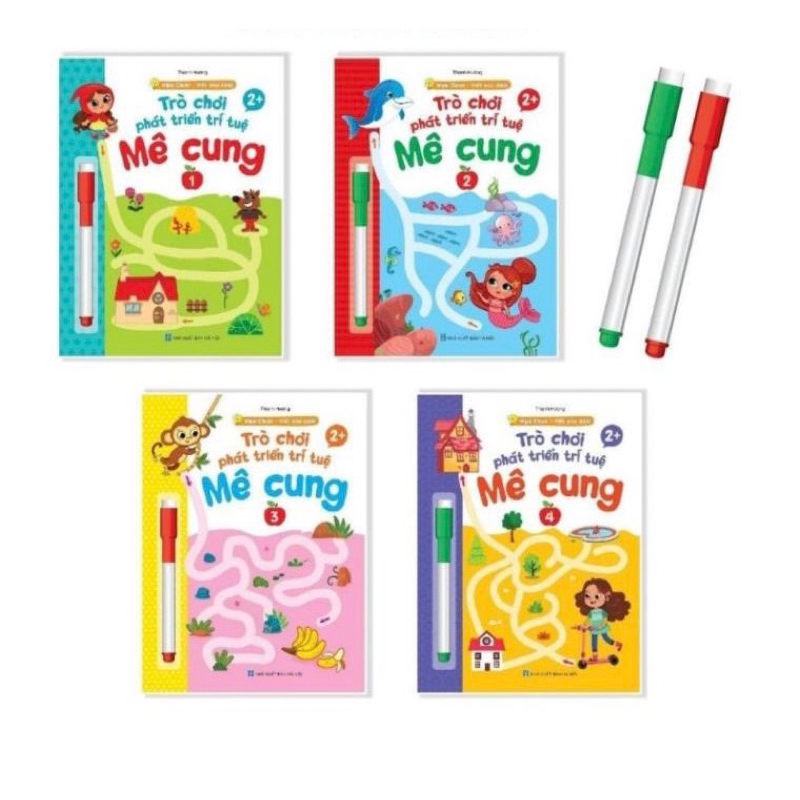 Sách - Bộ 4 Quyển Trò Chơi Mê Cung Phát Triển Trí Tuệ Phiên Bản Wipe Clean Viết Xóa Được Cho Bé 2 - 6 Tuổi