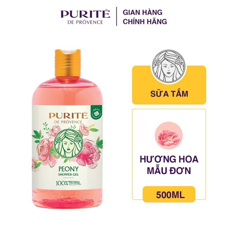 Sữa tắm Purité sáng mịn hoa anh đào 850ml và sữa tắm thư giãn hoa mẫu đơn 850ml