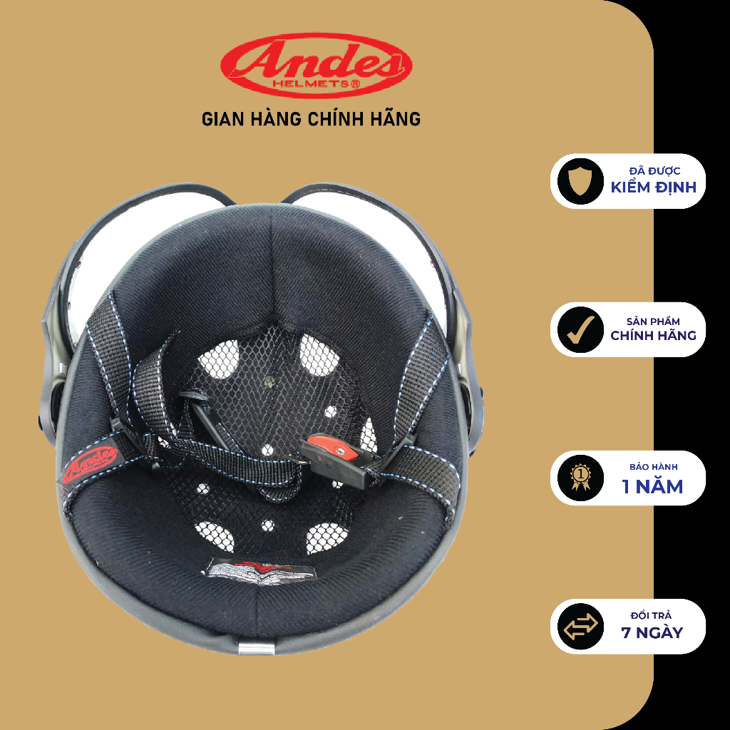 Mũ bảo hiểm nửa đầu có kính ANDES 180B