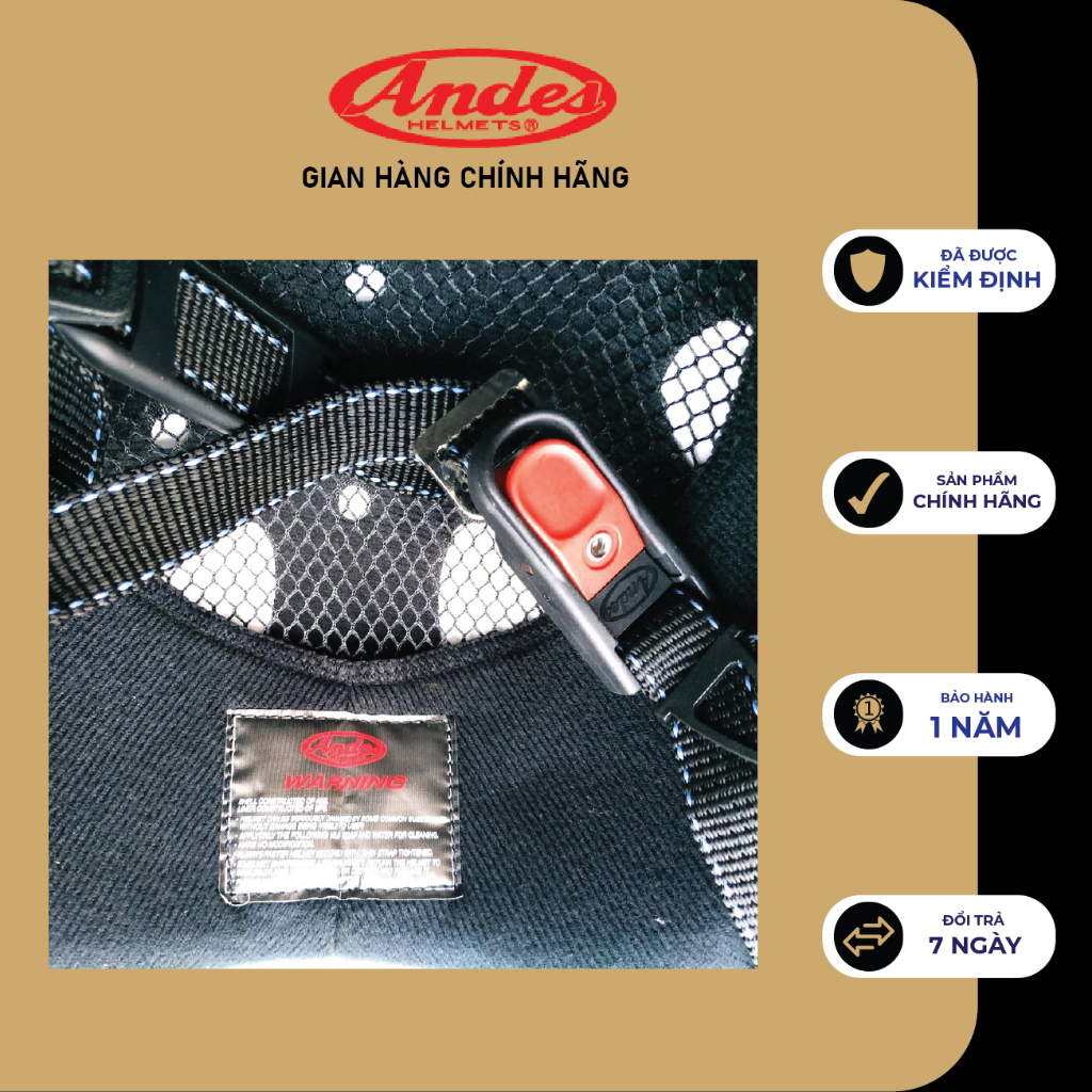 Mũ bảo hiểm nửa đầu có kính ANDES 180B