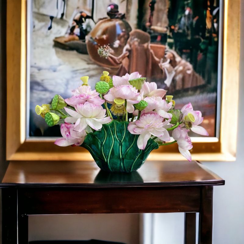 BÌNH LÁ SEN MEN NGỌC - tặng miếng định hình