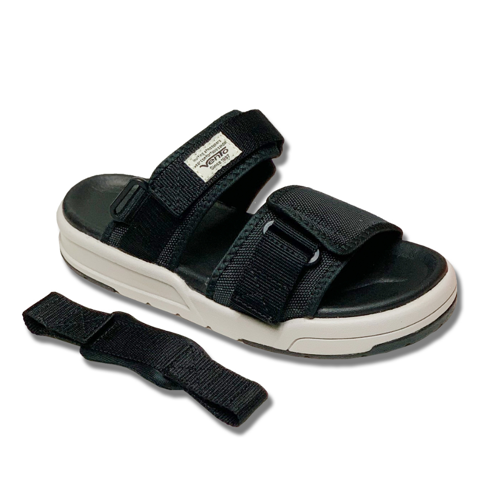 Giày Sandal Nam Nữ Hiệu Vento Chính Hãng Quai Ngang SD10033 Đen