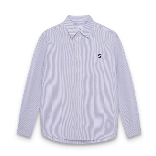 Áo sơ mi Silencestandard Premium Oxford Shirt Logo S thêu/ kẻ xanh [SO02]